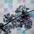 hanami # 98 - 2011 - Acrylique sur papier marouflé sur toile - 40 X 40 cm